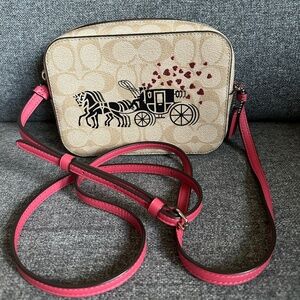 NWT!RARE!Coach 91041 Mini Camera Bag In Signature Canvas With Horse And Carriage